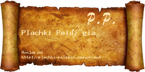Plachki Pelágia névjegykártya